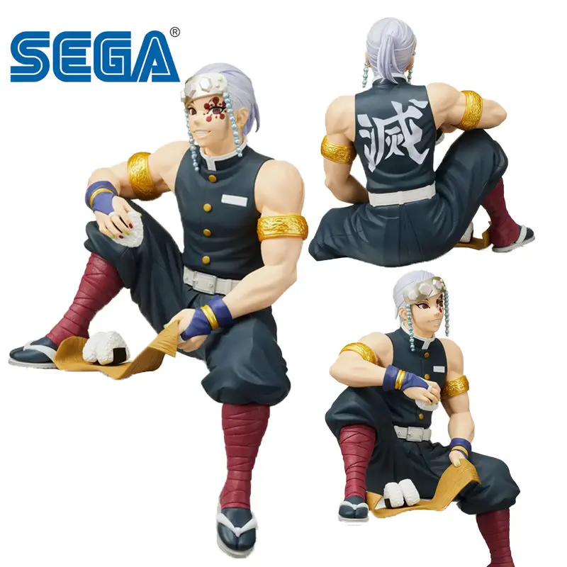 

SEGA Genuine Demon Slayer Anime Figure Uzui Tengen Eat Rice Ball Action Figure Toys for Kids Gift Collectible Model Ornaments