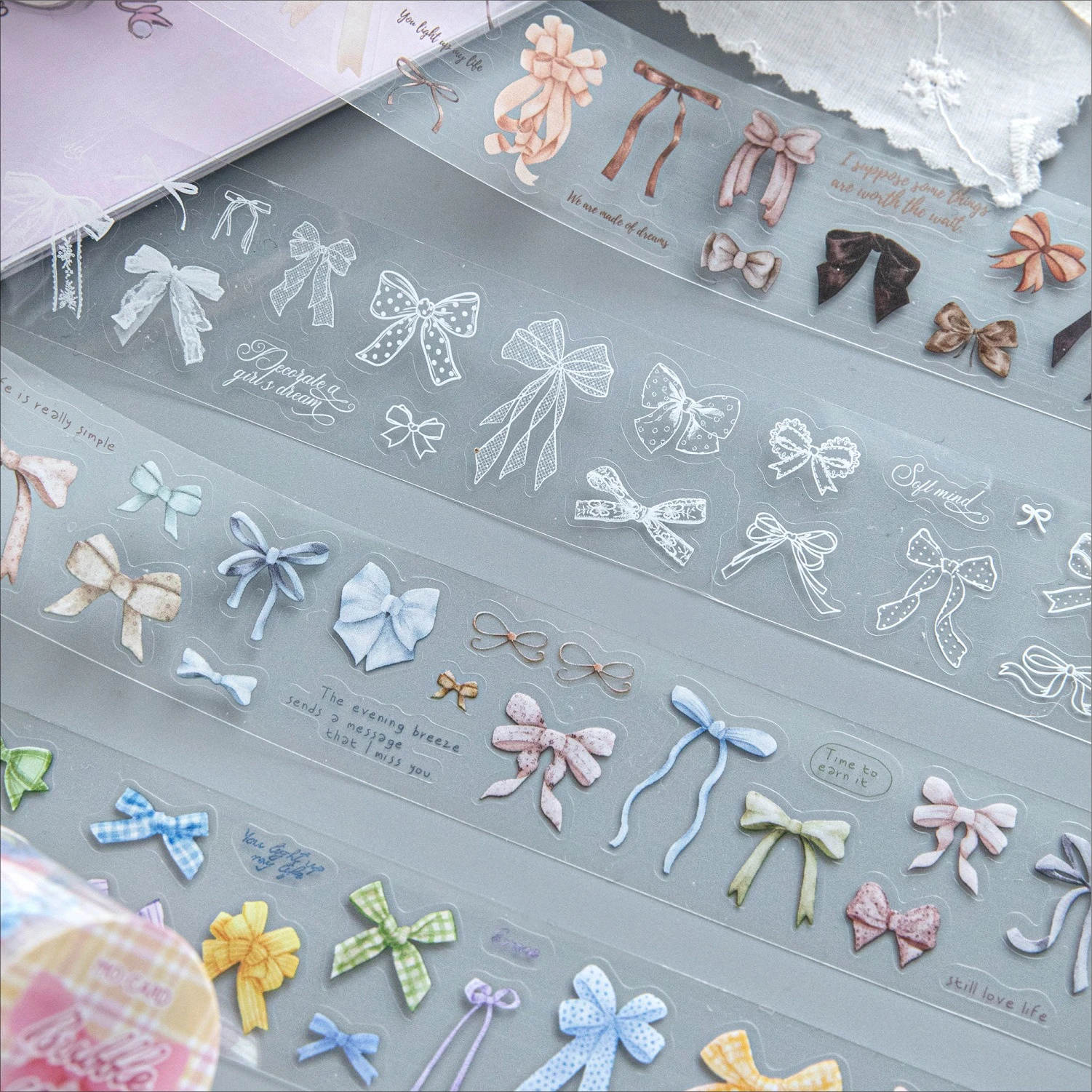 30mm*200cm 빈티지 레이스 나비 넥타이 풍경 PET 테이프 크리 에이 티브 DIY 저널 재료 콜라주 스크랩북 편지지