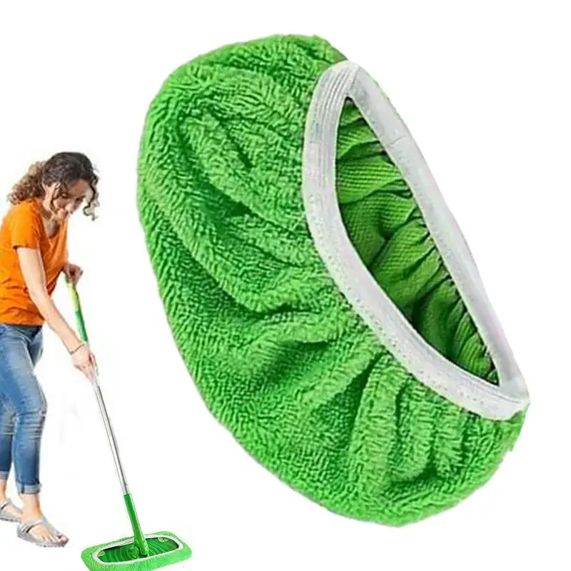 1pcs Wet & Dry Cleaning Cloths Reusable Microfiber Mop Pads Green Furniture Flooring Mop Head Replacement Washable Rag Towel