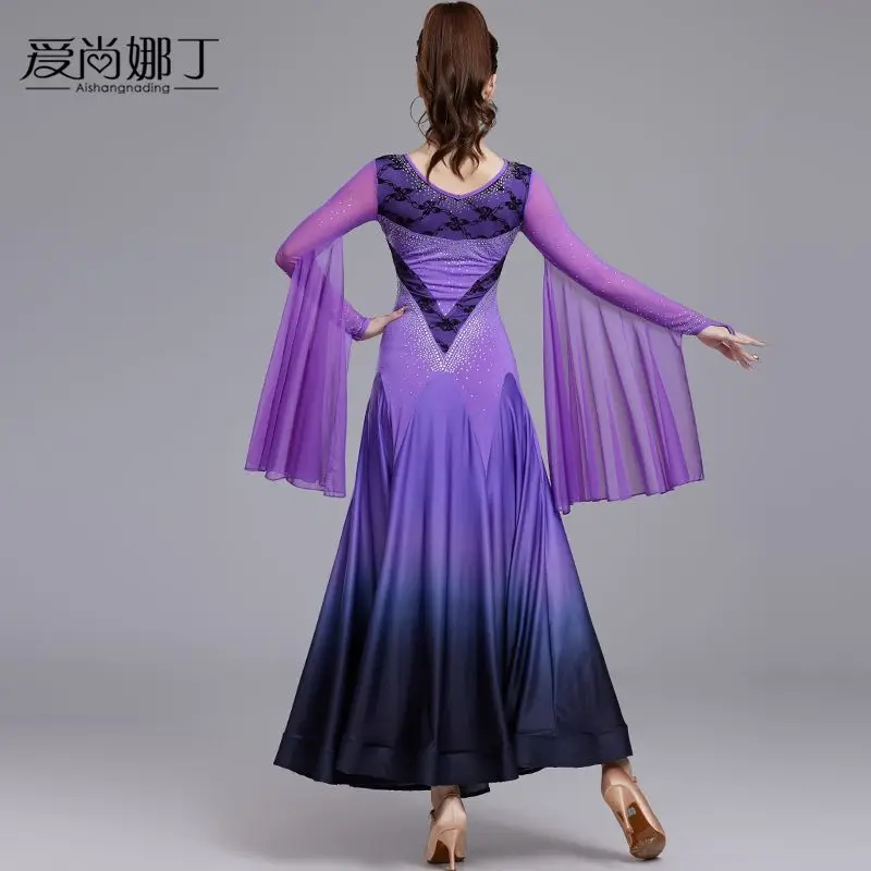 New National Standard Waltz Friendship Dance Modern Dance Skirt Professional Competition Performance Dress Big Swing Dress