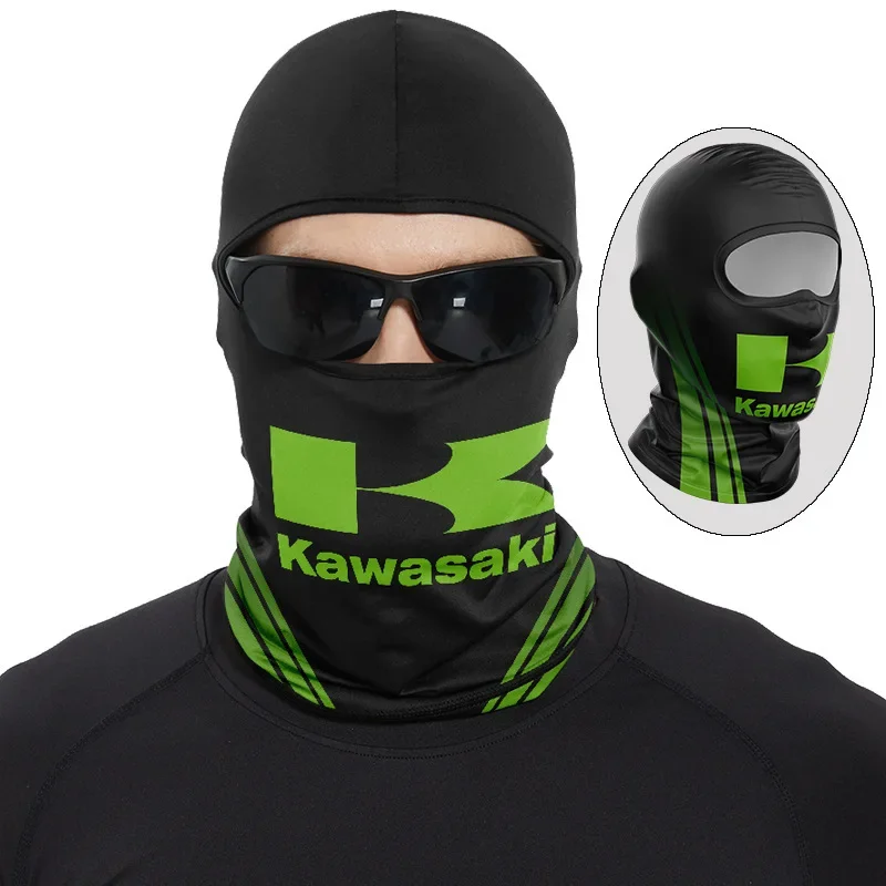 New Kawasaki Bike Ice Silk Head Cover, Motorcycle Sunscreen Mask, Motorcycle Helmet Head Cover 3