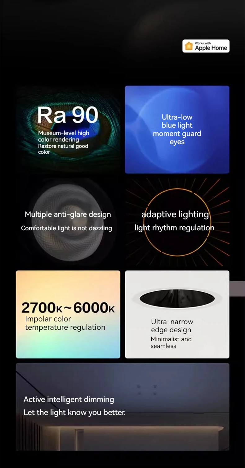 Smart Spotlight Downlight T3 Zigbee Dimming Round Light Beam Angle 15°24°36°80°