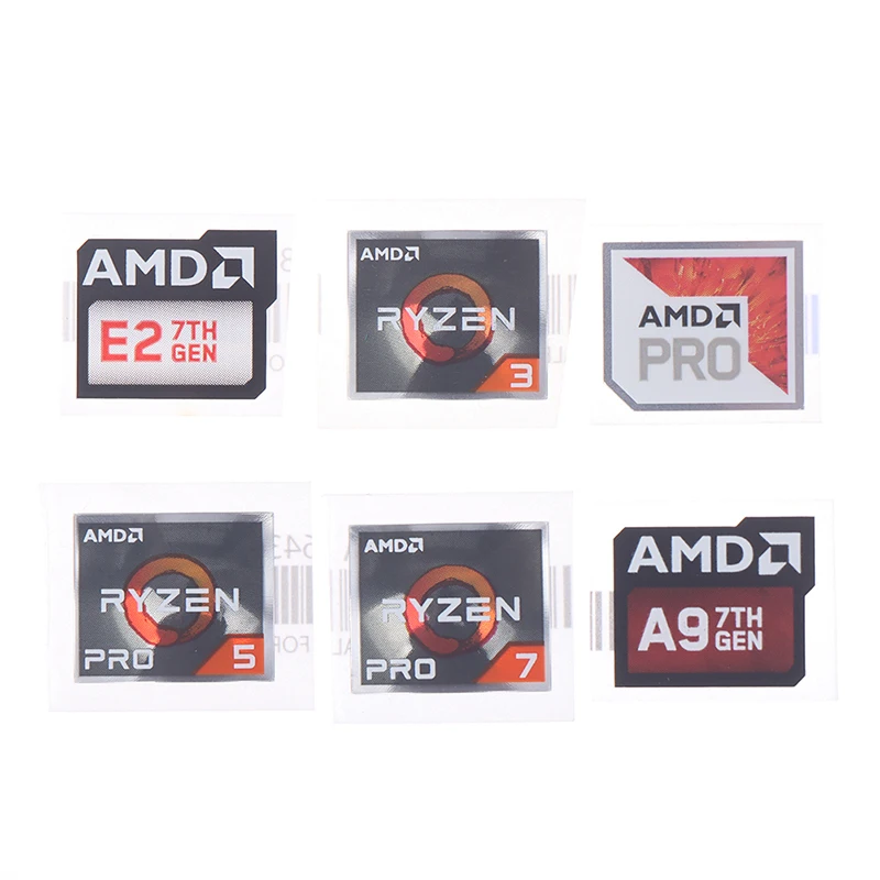 5Pcs Amd Processor Series Label Sticker A9 Pro E2 Ryzen 3 5 7 Logo Decorazione Fai Da Te