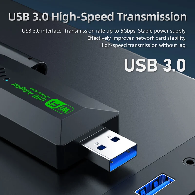 1200Mbps WiFi 어댑터 4 안테나 USB3.0 고속 무선 네트워크 카드 듀얼 밴드 2.4G/5Ghz Wi-Fi 동글 802.11AC For Win 10/11