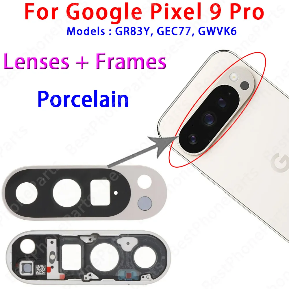 Vetro Posteriore Con Colla Per Fotocamera Google Pixel 9 Pro - Ricambio JbTec
