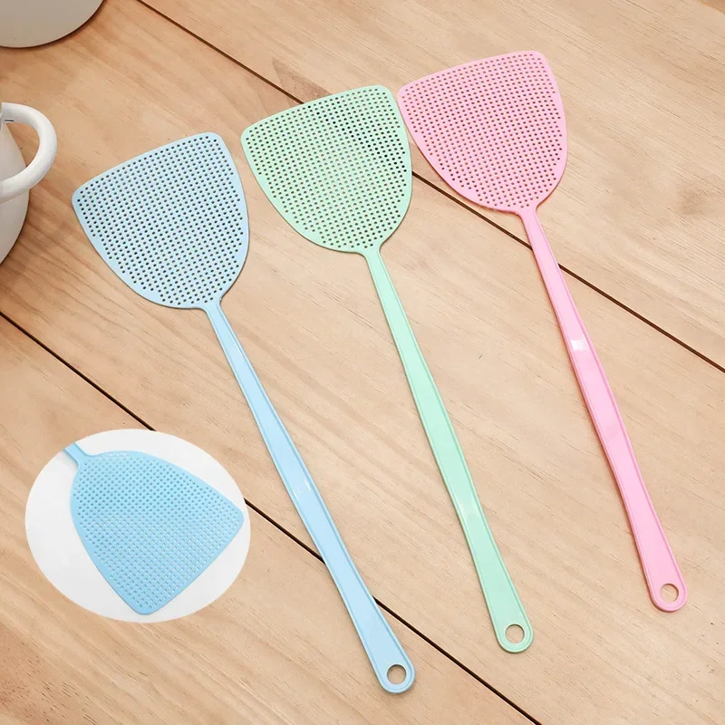 3Pcs Durable Hollow Household Long Handle Plastic Fly Trap Mosquito Swatter Fly Killer Hand Manual Flapper Pest Control