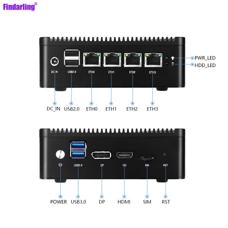 Fanless AN2 Quad Core Intel N4000/J4125 ,4*I255 2.5G LAN ,Mini PC Soft Router, HD DP,  PfSense, Firewall Appliance ESXI AES-NI fanless soft router j4125 quad core micro firewall appliance 4 intel gigabit mini pc router dp hd sim slot vpn pfsense firewall