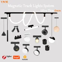 Smart Home Tuya Zigbee Remote Control 6mm Thin Surface Mount Magnetie Track Light Ceiling System Black White Lamp Lighting DC48V 1