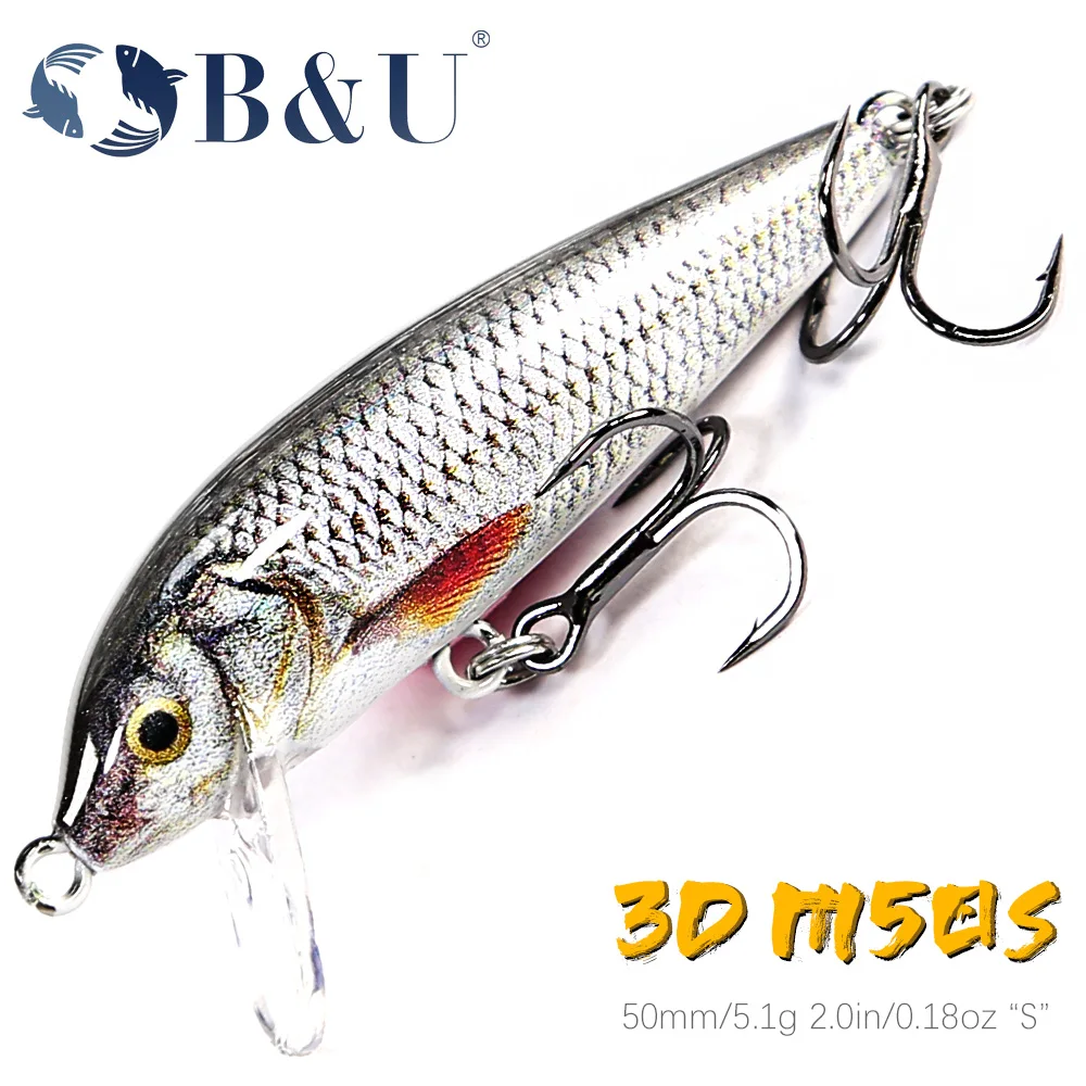 B&U Sinking Minnow Wobblers Fishing Lures For Bass Perch Pike Trout Lure and Hard Bait Jerkbait for Perch Fishing Tackle