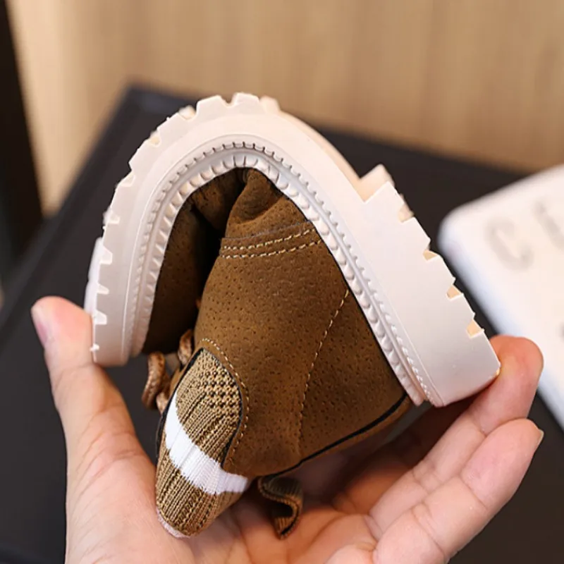 어린이 면화 신발 겨울 신상품 소년용 심플 다용도 말 부츠 소녀용  따뜻한 캐주얼 면화 부츠 플리스 스노우 부츠21-30