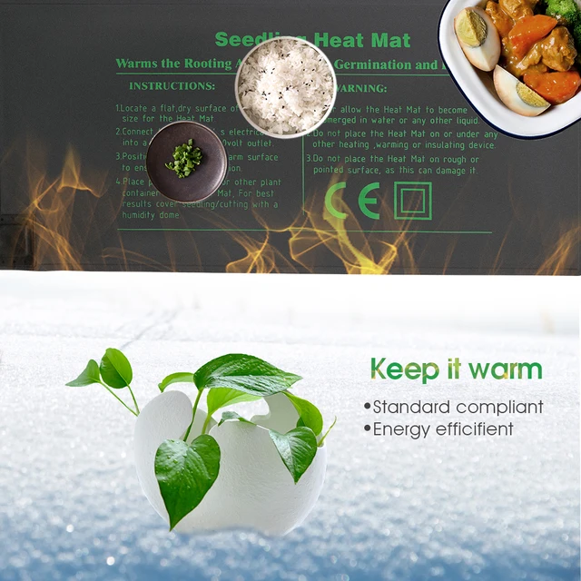 Hidroponikus Fűtőpad Csírázása Hőszőnyeg Palánták Meleg Fűtőberendezés Vízálló Beltéri Otthoni Kertészeti Vetőmag Indító - Image 6