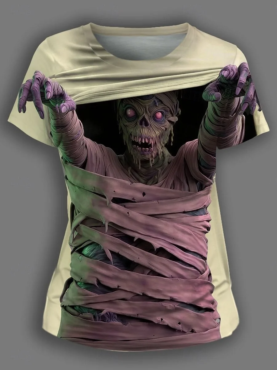 3D Druck Sport Quick-dry Atmungsaktive Männer T-shirt Outdoor Straße Casual Mode Scary Schädel Gothic Hip-hop Kurzhülse kleidung – Detail 18