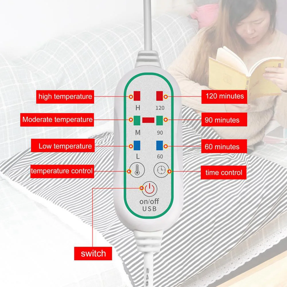 Multifunctional Warm Carpet Mink Velvet Warm Shawl Heating Blanket Timer Function Home Office Back Knee Warmer Electric Mattress