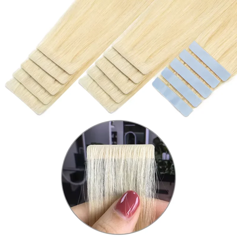 MRSHAIR Invisible Tape in Extensions Human Hair Injected Tape in Hair Extensions #60 PU Weft On 10pcs/pack Add Volume