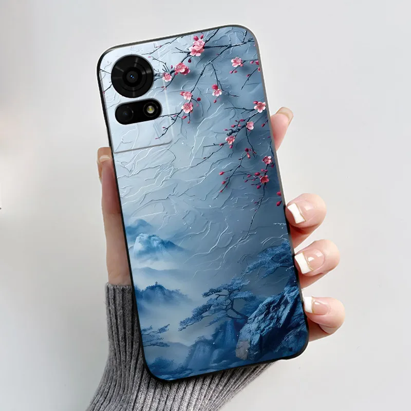 Cute Cartoon Soft Silicone Protective Phone Case - Black