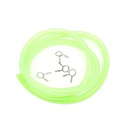 Durable Universal Motorcycle Fuel Hose - 1 - Meter Colorful Corrosion - Resistant Oil Pipe with Fixing Clip (Green)