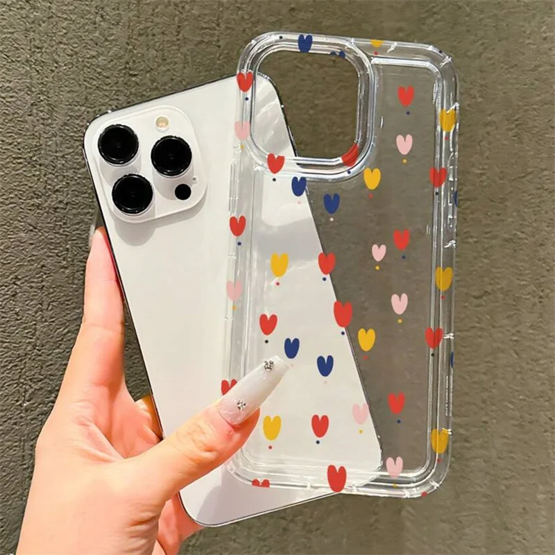 Love Heart Soft Clear Anti-Fall Shockproof Phone Case