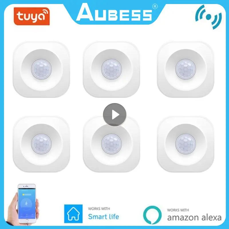 

Беспроводной инфракрасный датчик движения AUBESS Tuya, охранная сигнализация с поддержкой Wi-Fi, с управлением через приложение
