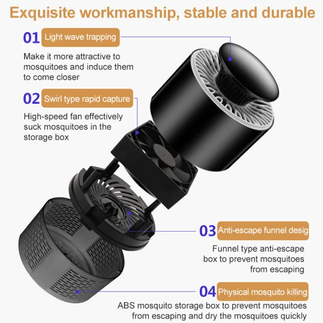 Néma Szúnyoggyilkos Usb Katalitikus Szúnyogok Megsemmisítik A Lámpás Házat Csendes Inhalált Szúnyogfestő Szúnyog Fogó - Image 4