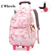 Trolley Schoolbag Kids Wheel School Backpack Removable Children School Bags For Girls With Wheels Kids Girls Luggage Book Bags 2