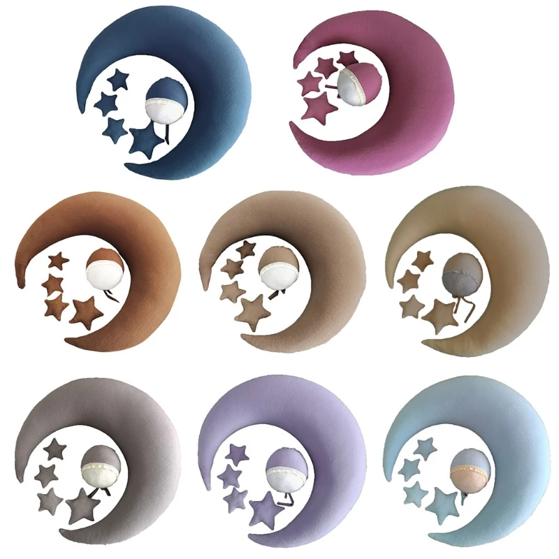 

Baby Hat Posing Beans Moon Pillow Set Newborn Infants Photography Props