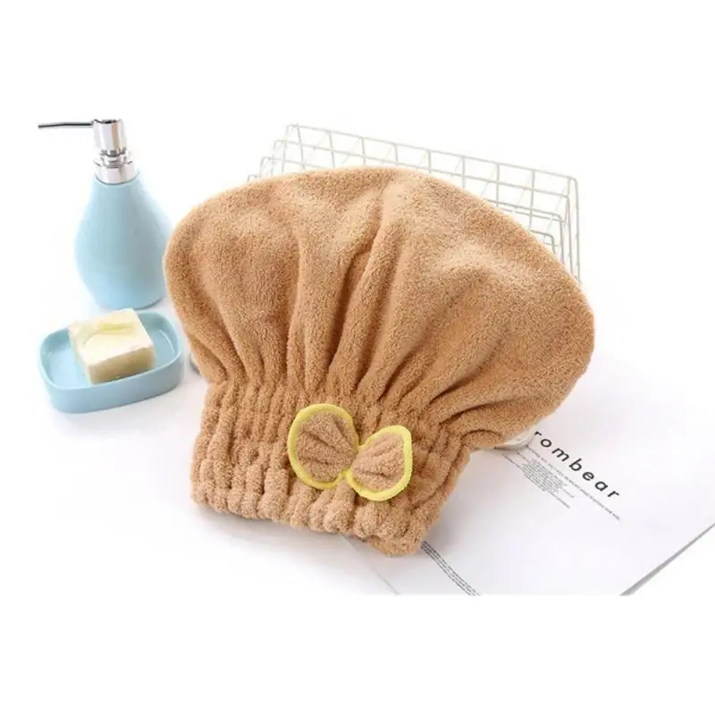 Colors Microfiber Solid Quickly Hair Hat Hair Turban Women Ladies Bathing Drying Towel Head Wrap Hat 5