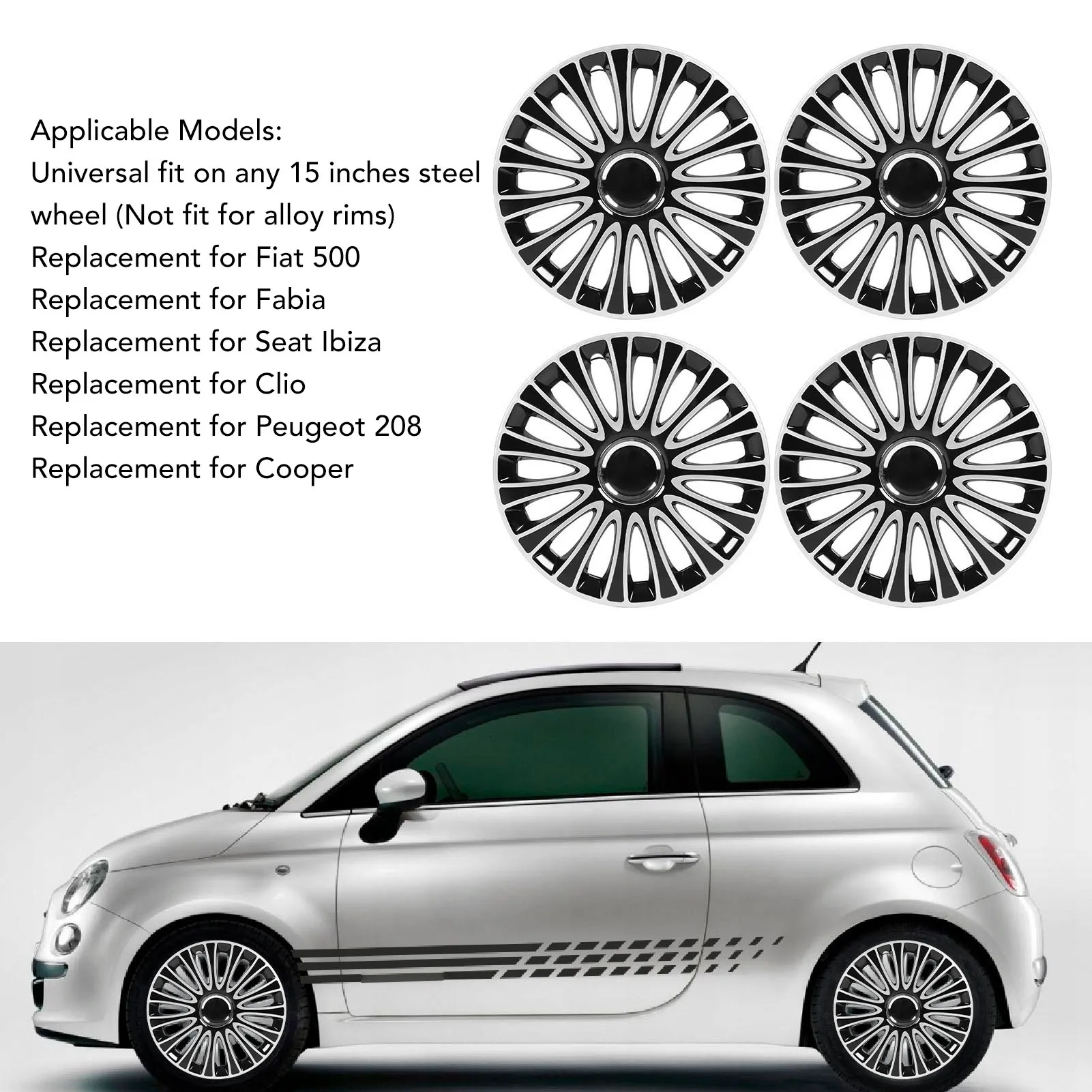 Fiat 500 Hubcaps