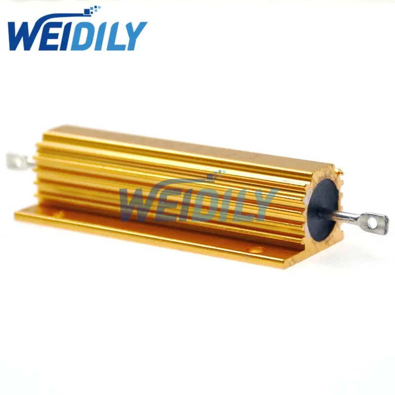 1PCS 100W Aluminum Power Metal Shell Case Wirewound Resistor RX24 0.01~ 100K 0.05 0.1 1 2 4 6 8 10 20 100 150 200 500 1K 10K ohm metal wirewound resistor
