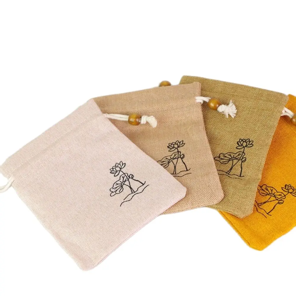 

Подарочный льняной мешочек на шнурке, 11 х14 см, 10 шт.