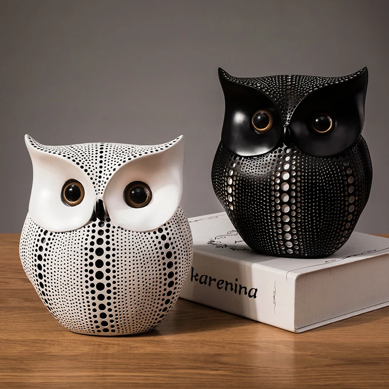 

Modern Minimalist Owl Ornaments Cute And Creative Living Room Decoration Nordic Wine Cabinet Decorations Book Tabletops