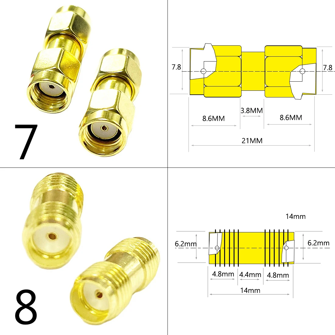DexMRtiC SMA Male / Female RF Coax Adapter Connector Straight Right Angle T Type Splitter Goldplated NEW Wholesale