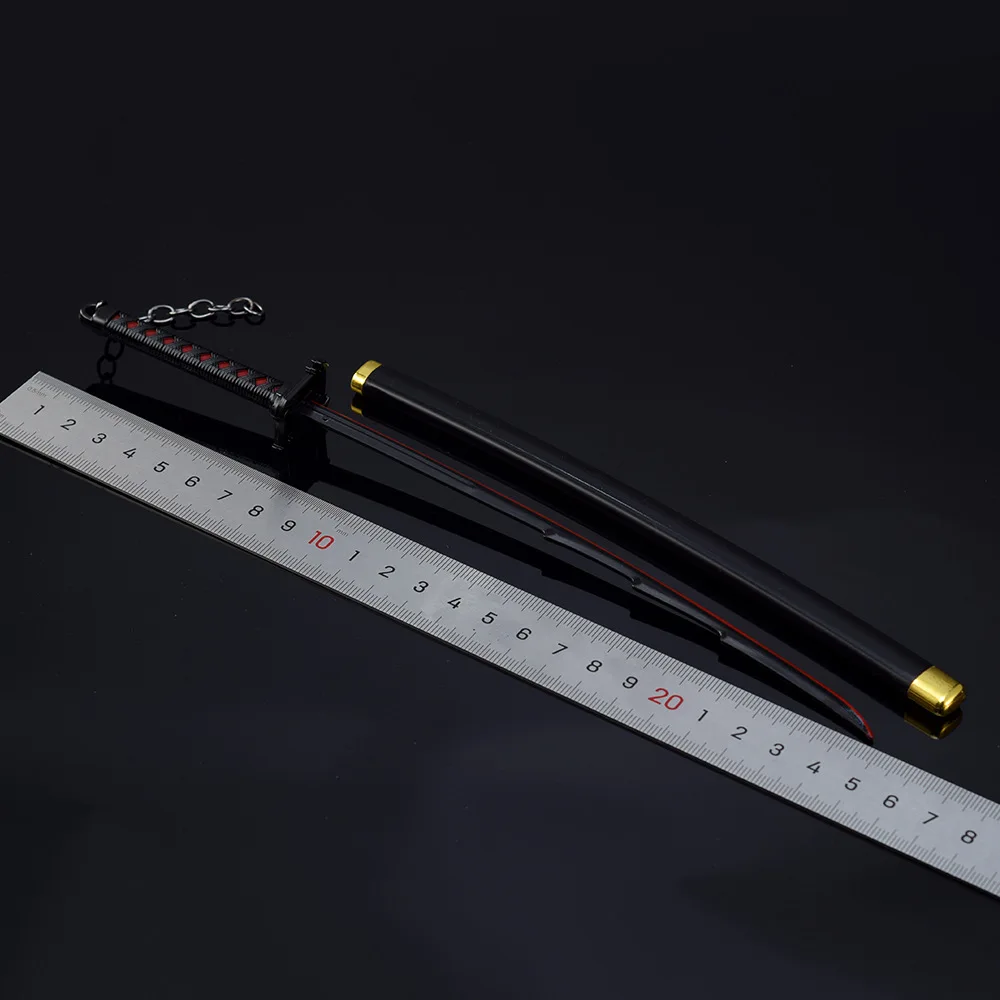 26cm Anime Weapon Kurosaki Ichigo Ban Kai Zangetsu Katana Cos Prop All Metal Samurai Swords Toy Knife Model Ornaments Gifts 5