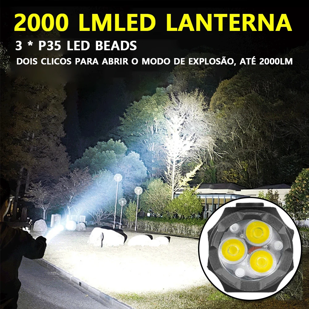  LED   Ʈ ̴ EDC Űü Ʈ, USB  ġ, ķ ,  ǥñ , 2000LM