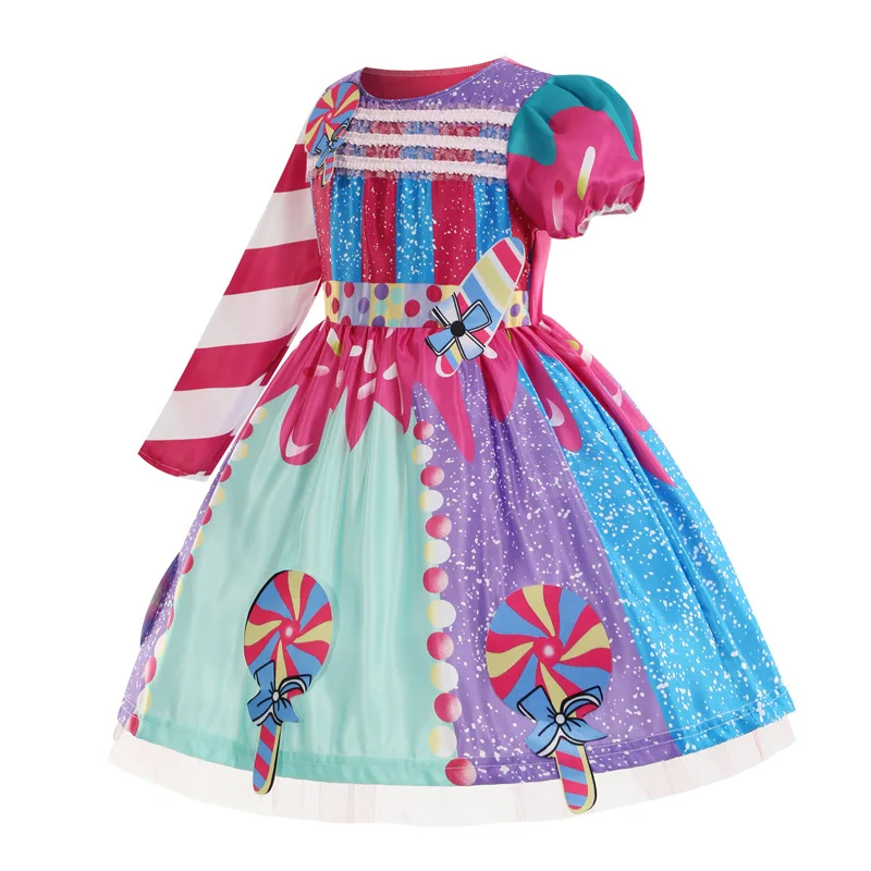 Cosplay Chrismtas Candy Costume Kids Carnival Party Tutu Dress