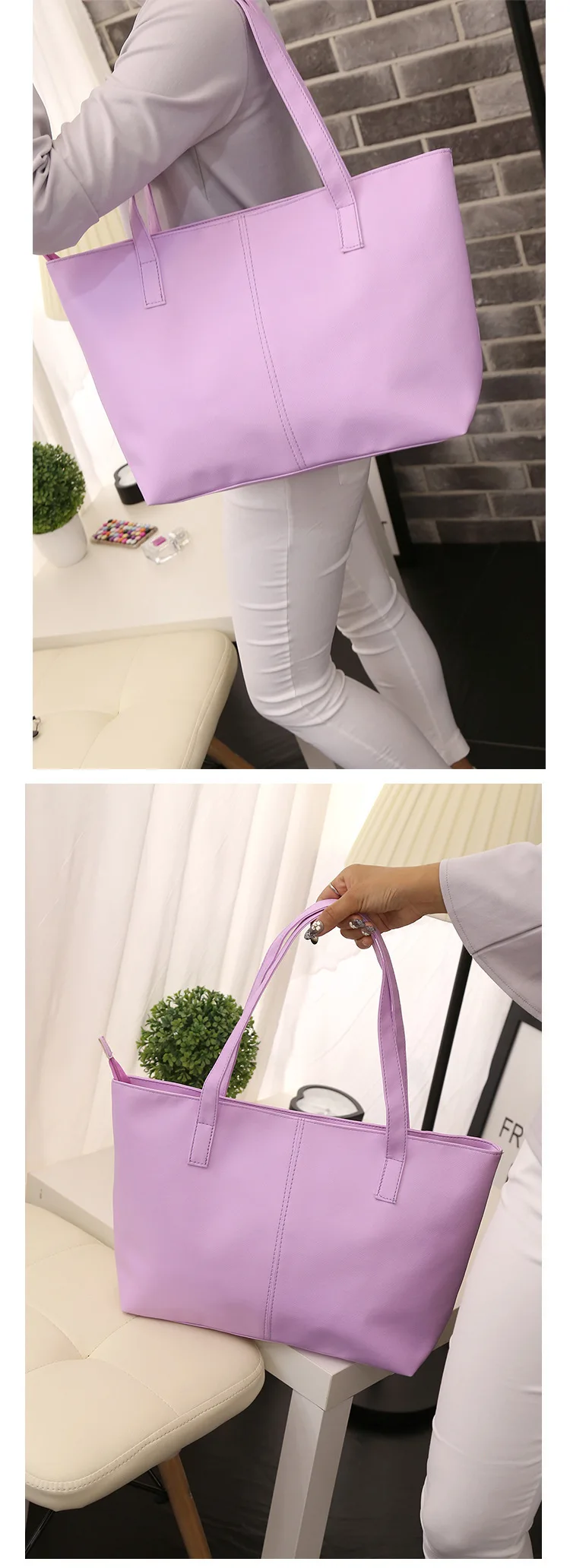 PU-Leder-Einkaufstasche für Frauen, Arbeit, Damen-Schultertaschen aus Leder, Geldbörsen, Schulranzen, Handtaschen mit Laptopfach – Detail 6