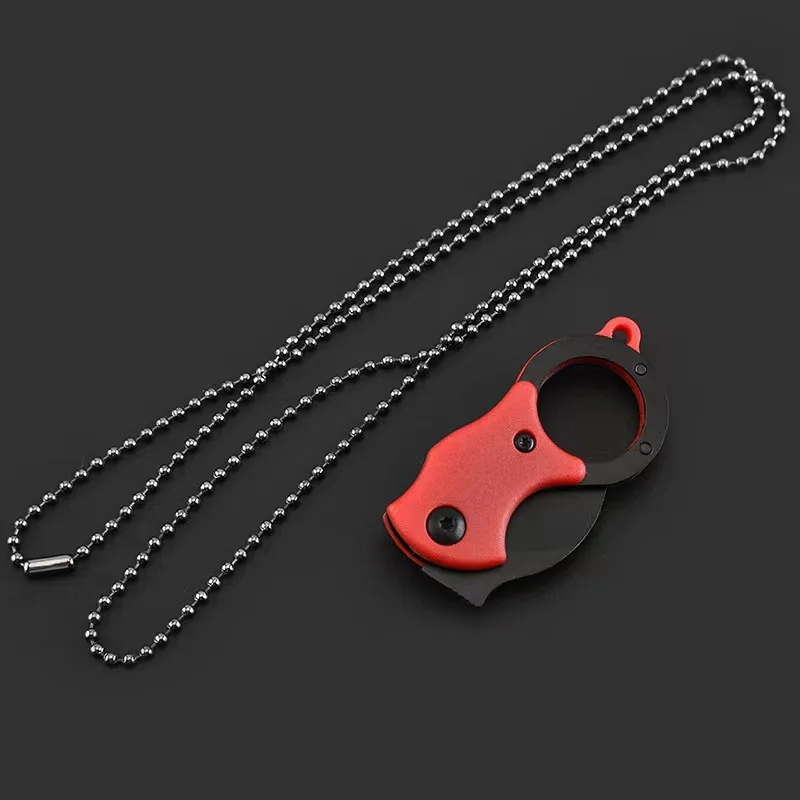 1pc Men Portable Self-defense Eagle Claw Folding Knife Keychain For Outdoor Camping