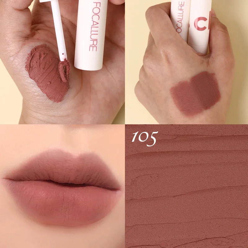 thumbnail image 1 of FOCALLURE Matte Lipstick Velvet Mist Lip Clay Not Dry Lip Cream 17 Color Peach Nude Lip Stick Waterpoof Lip Cosmetic Makeup, 1 of 5