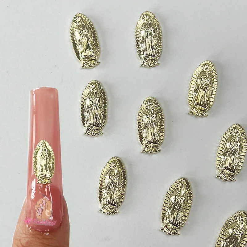  SILPECWEE 1200Pcs Gold Metal Nail Art Studs Set