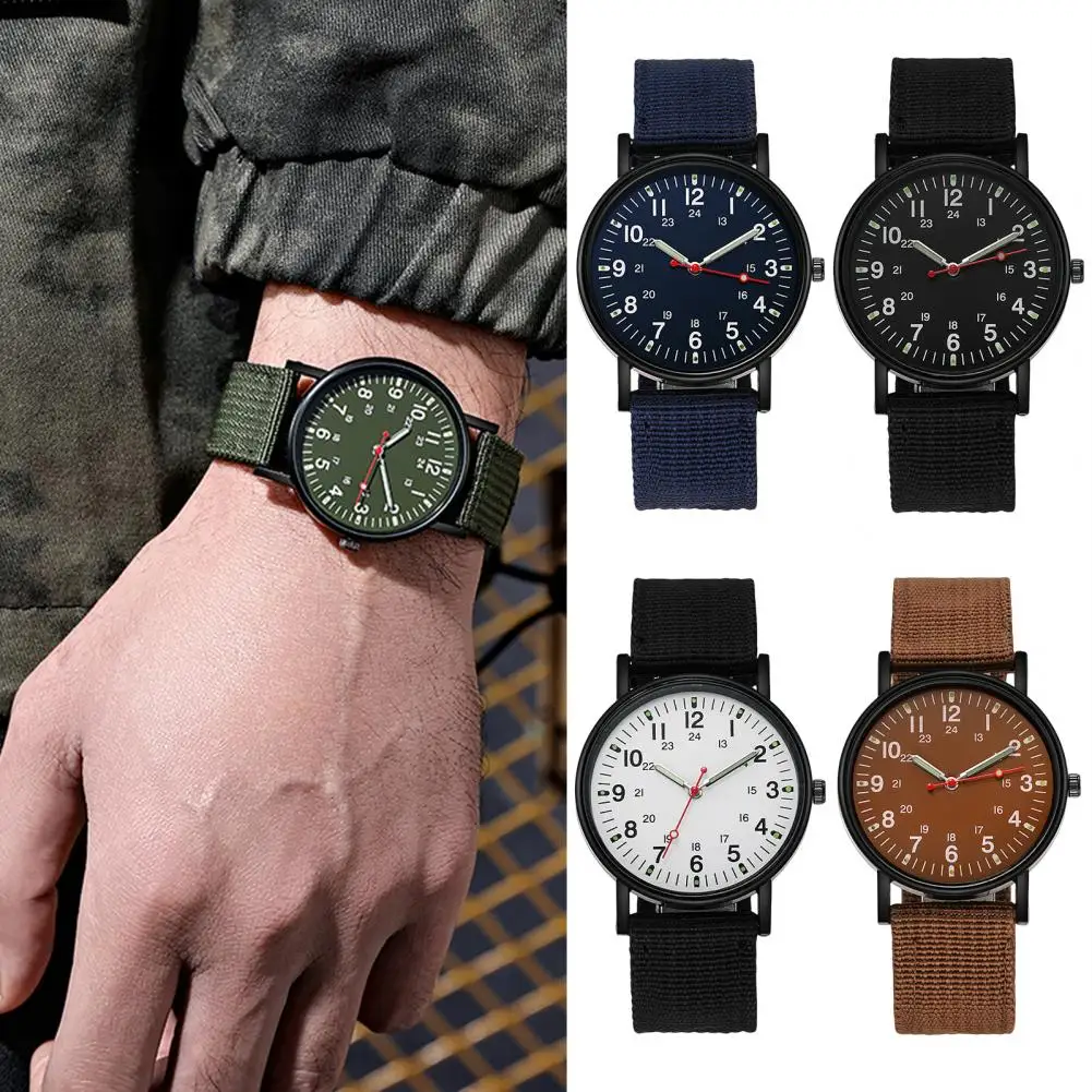 

Fashion Luxury Men's Quartz Watch Luminous Hands Wristband Nylon Braided Sports Wrist Watch Male Clock Big Dial Man Wristwatch