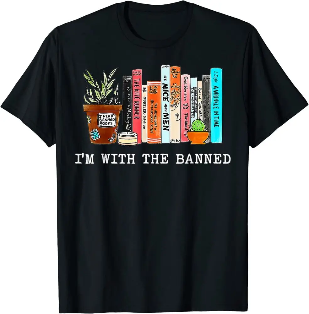

I'm With The Ban Books I Read Gift унисекс футболка Y2K, летний бренд