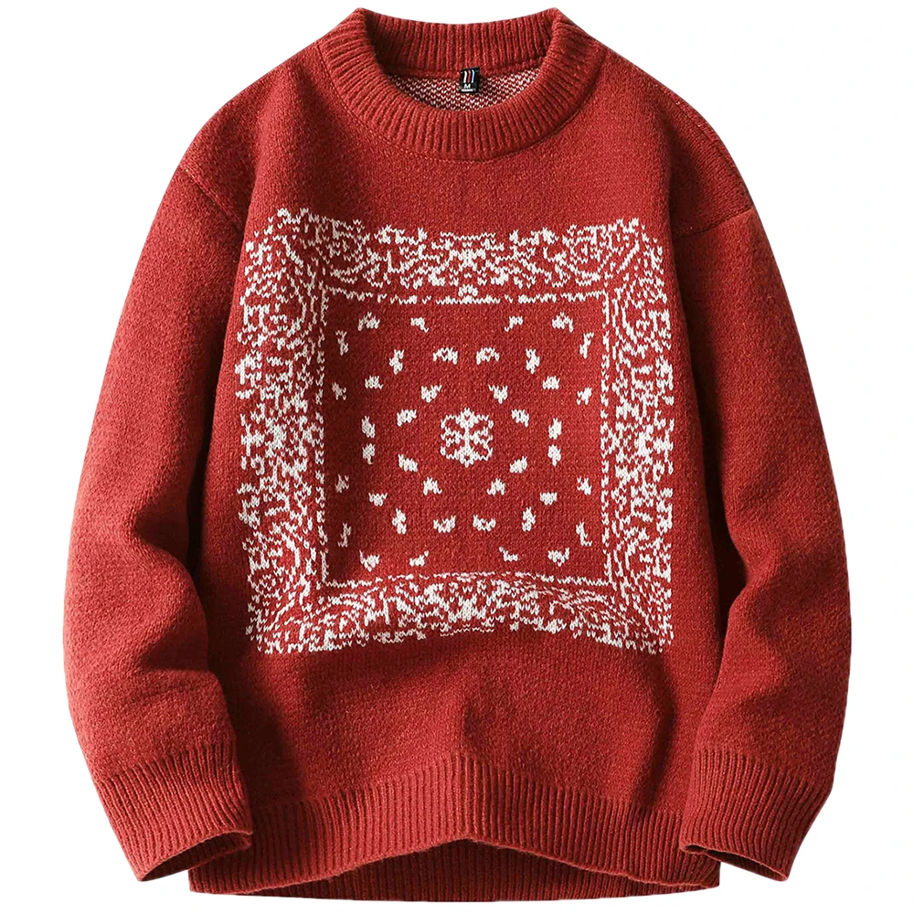 

2022 japanese style hip hop loose pullover sweater oversized knitted women and men christmas sweaters jersey unisex jumper 039
