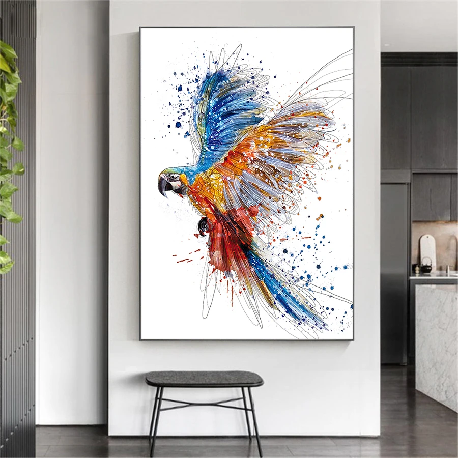 

Abstract Colorful Animal Owl Bird Office Living Room Dining Room Corridor Art Poster Home Decoration Mural