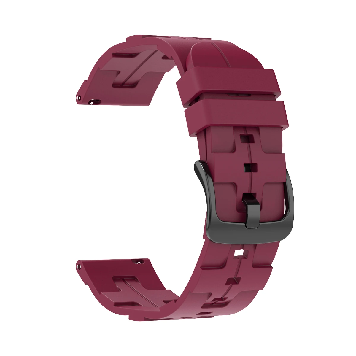 22mm Replacement Silicone Strap - Universal Wristband Bracelet in Black