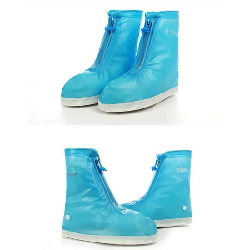 Outdoor Waterproof Shoe Cover Slip-resistant Zipper Rain Boots OvershoesThick Waterproof Non-slip Wear-resistant Rain Boots