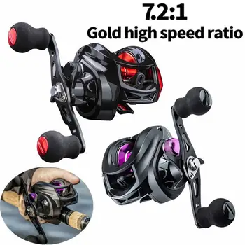 Fishing Spinning Reels Aluminum Alloy BaitCasting 8KG Max Drag 7.2:1 Fish Reel Long-distance Cast Saltwater Bass Fishing Wheels 1