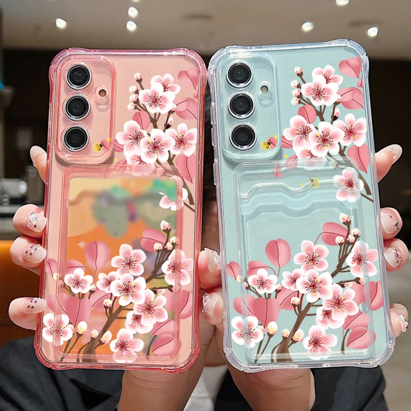 Floral Card Holder Phone Cover with Wallet Pocket