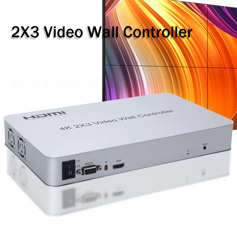 4K 2X3 Video Wall Controller 1X2 1X3 1X4 2X2 3X2 Hdmi Video Tv Stitching Processor 6 Display Multi Screen Stitching Splicer Box