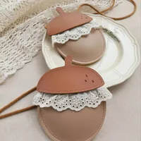 New Cartoon Sweet Mini Kids Bags for Toddler Girls Cute Acorn Crossbody Bag PU with Lace  Creative Handmade Bags Children's Gift 6