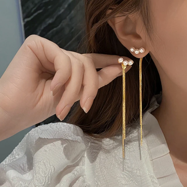 Tri-color dangle earrings 18k rose white yellow gold 2.26gr - Quinn's  Goldsmith