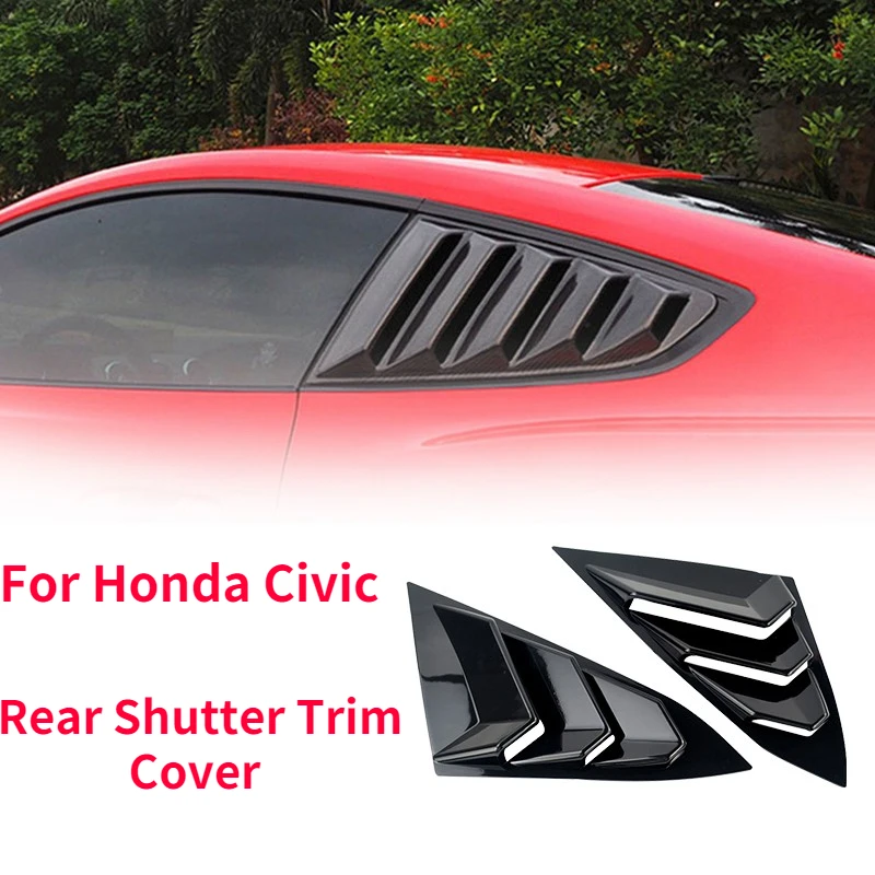 BROBIK 2pcs Rear Side Window Shutter Louver Cover Trim Fit for Honda